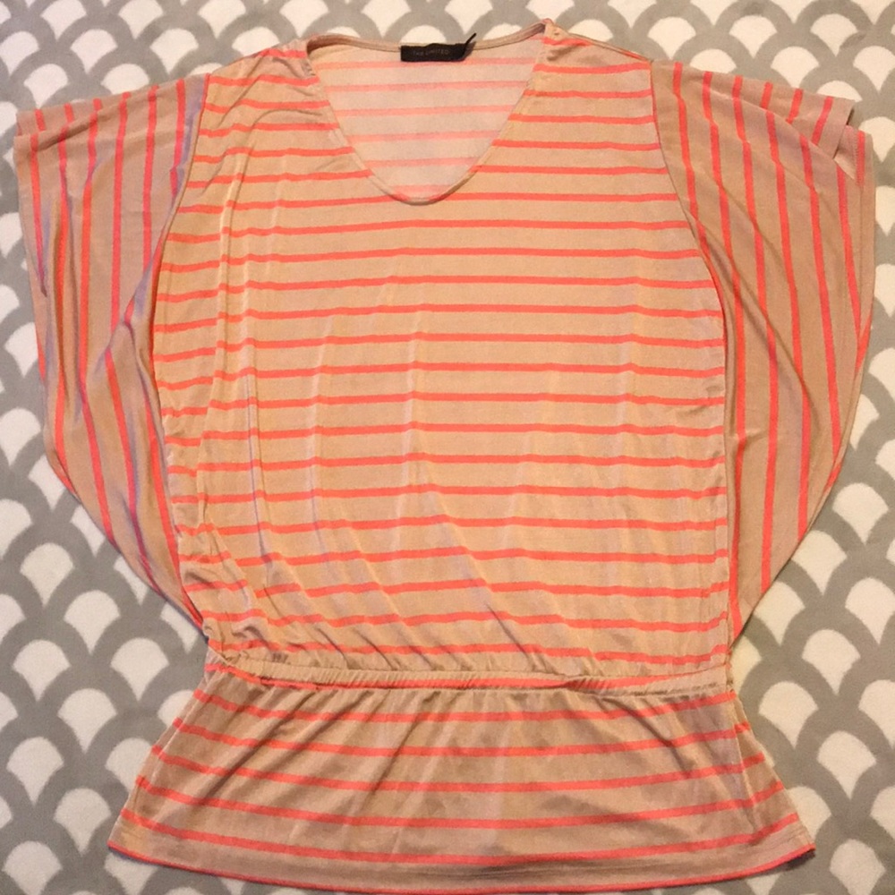 The Limited tan and pink top Small